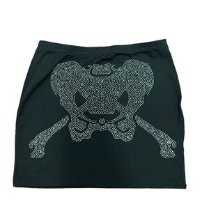 Shein Black + Rhinestone Mini Skirt